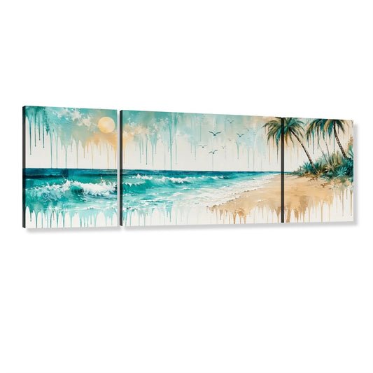 3 Panels Canvas Prints Wall Art Island