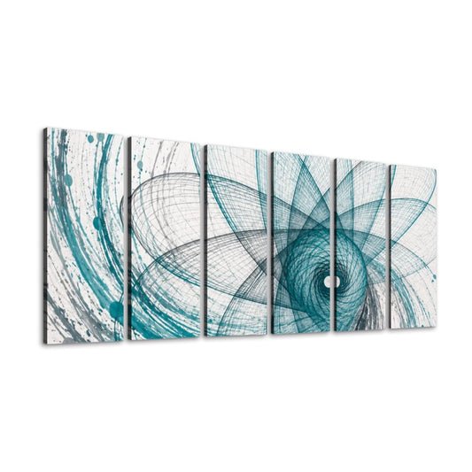 6 Panels Canvas Prints Wall Art 6 Panel Teal