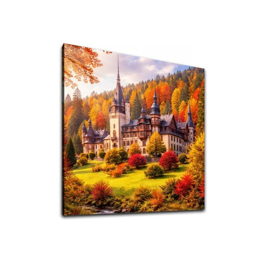 Acrylic Wall Art Prints with Hook Peles Castle in the Fall