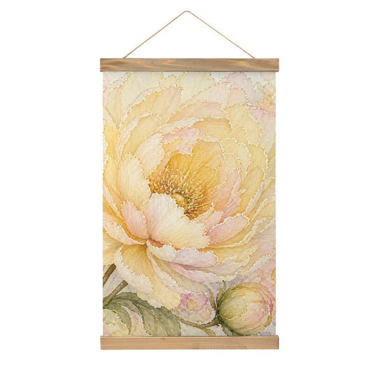 Linen Canvas Wall Art Yellow Flower