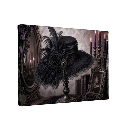 Small Canvas Prints Wall Art Decor Halloween Gothic Purple Victorian Hat