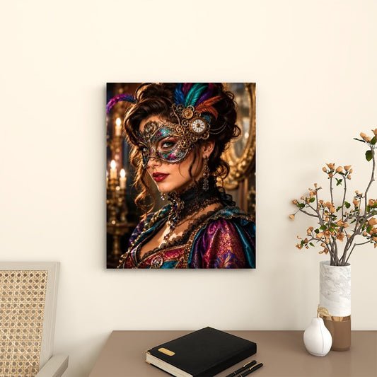 Canvas Prints Wall Art Steampunk Mask Rainbow