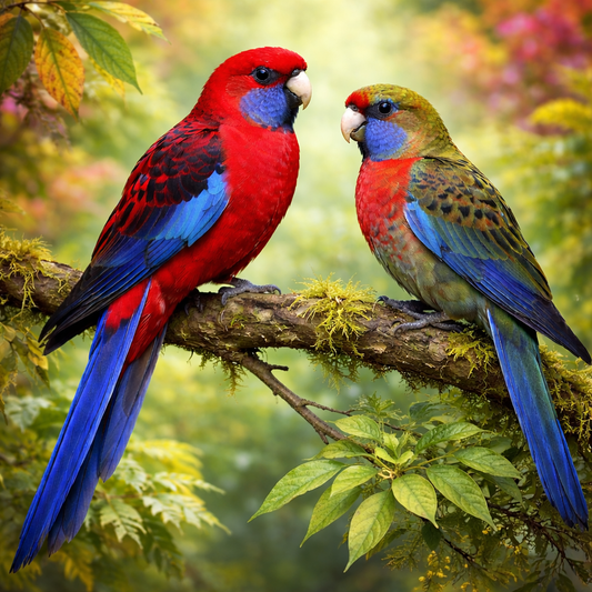 Diamond Art 16x16 Crimson Rosella bird