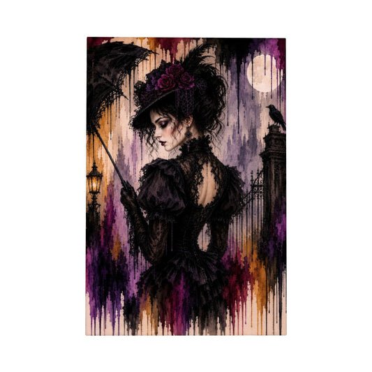 Small Canvas Prints Wall Art Decor Halloween Gothic Victorian Women Drip Art