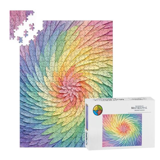 Wooden Jigsaw Puzzles 500 pcs Rainbow Spiral